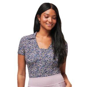 TravisMathew Women's Where It Counts Short Sleeve Golf Polo Floral Size Small